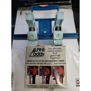 Vintage 80's Alpine Caddy Skis,‎ Poles, And Boot Carrier